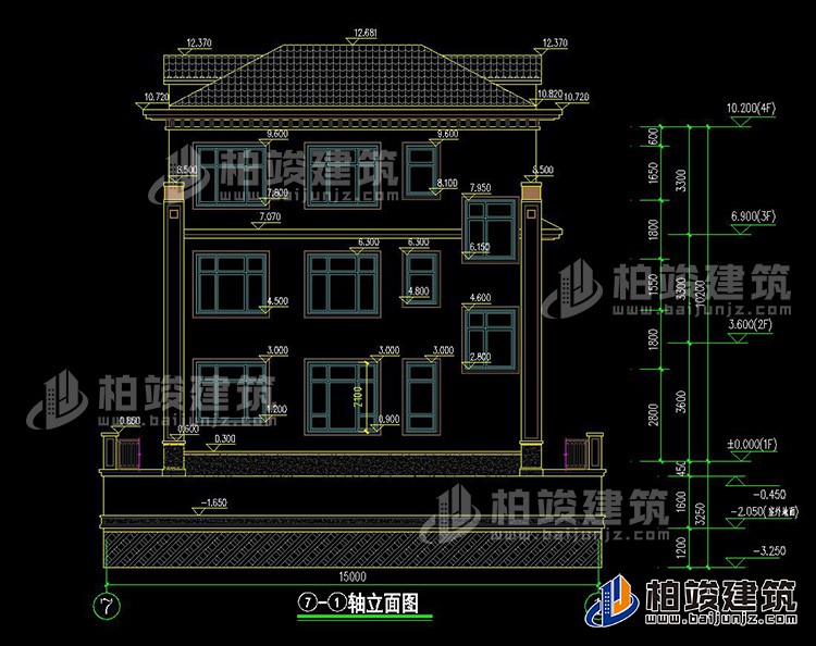 背立面图